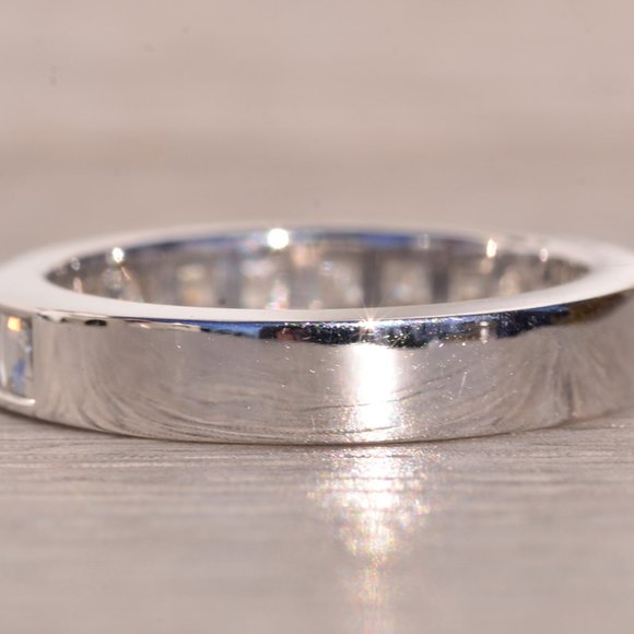 Designer Signed Blaze Cut Natural Diamond Band in White Gold - Picture 3 of 10